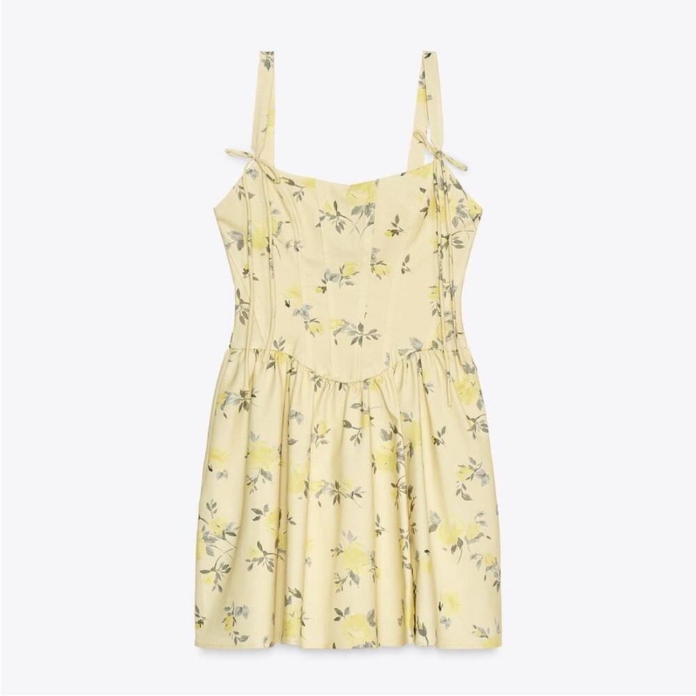 NWT Zara Poplin Floral Sundress - XS - Picture 6 of 9